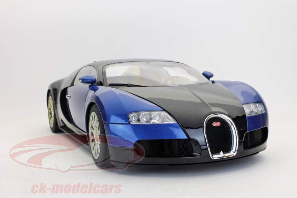 Bugatti Veyron 16.4 Production Version black - blue metallic 1:12 AutoArt