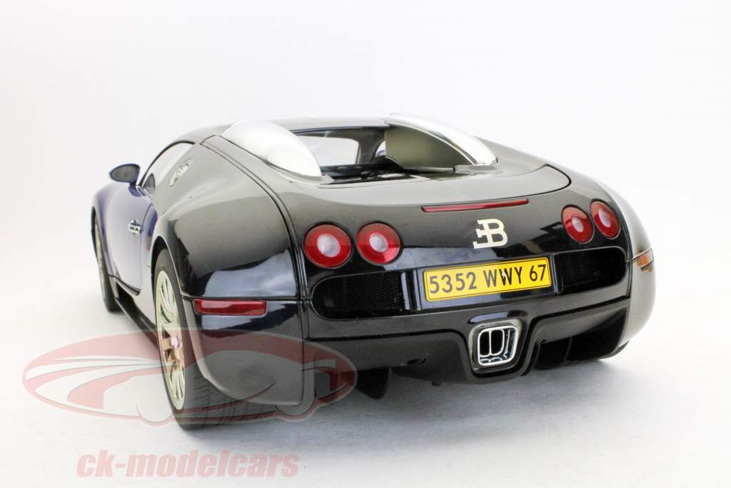 Bugatti Veyron 16.4 Production Version black - blue metallic 1:12 AutoArt