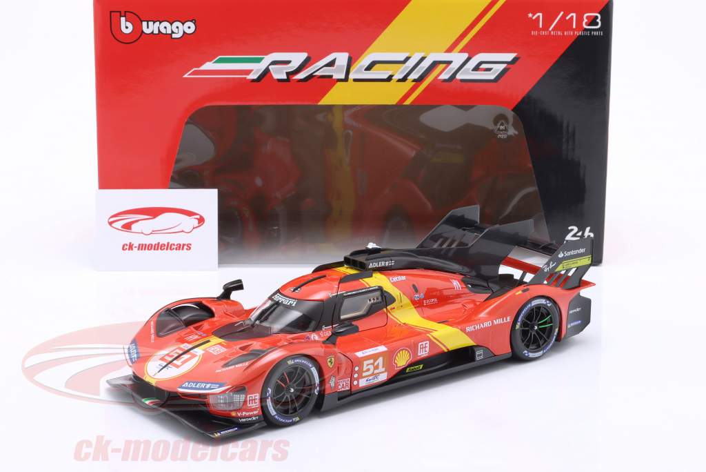 Ferrari 499P #51 ganhador 24h LeMans 2023 Pier Guidi, Calado, Giovinazzi 1:18 Bburago