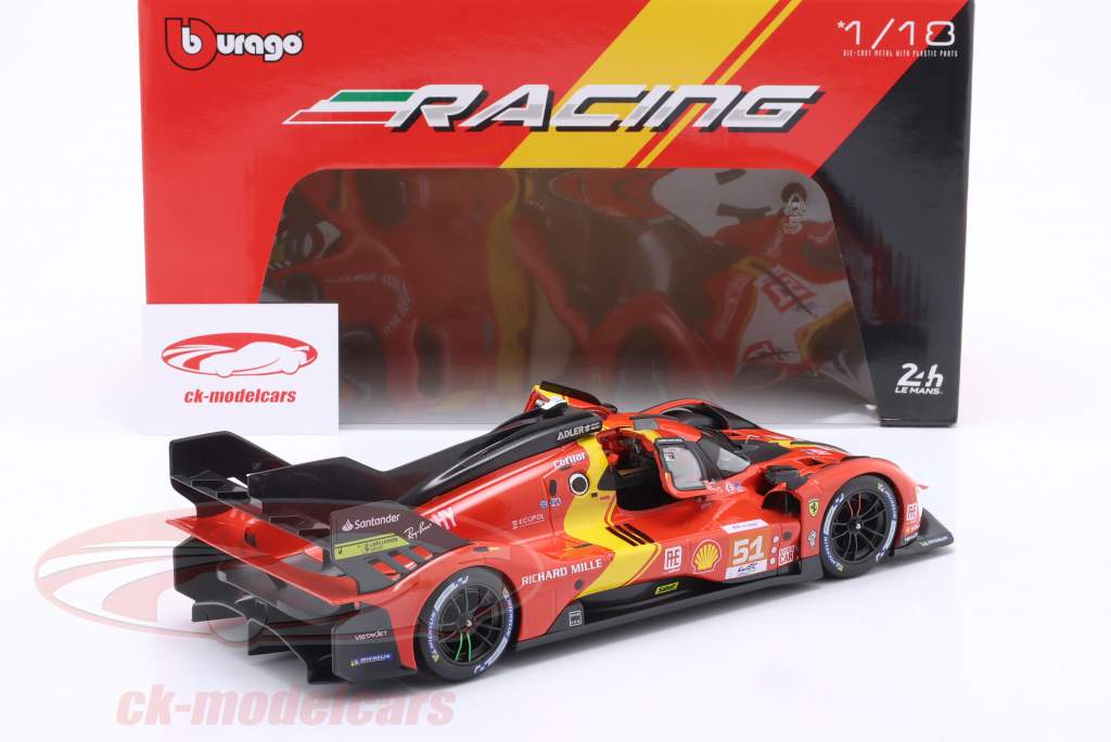 Ferrari 499P #51 勝者 24h LeMans 2023 Pier Guidi, Calado, Giovinazzi 1:18 Bburago