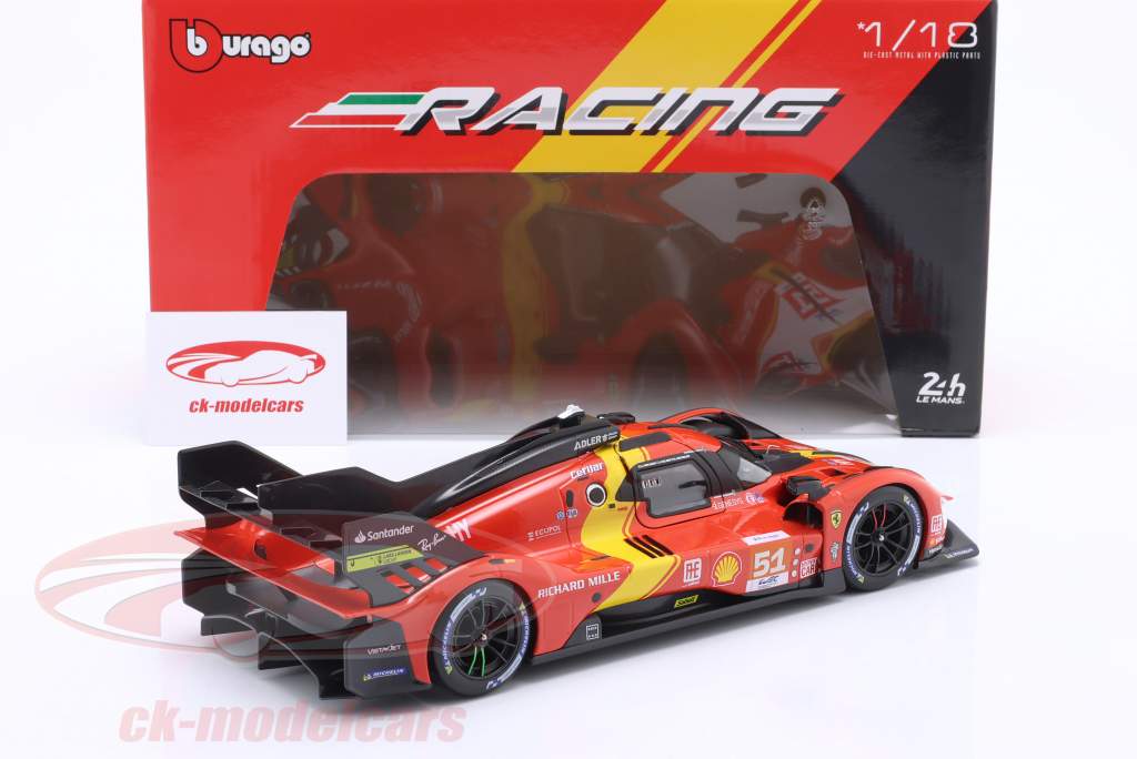 Ferrari 499P #51 gagnant 24h LeMans 2023 Pier Guidi, Calado, Giovinazzi 1:18 Bburago