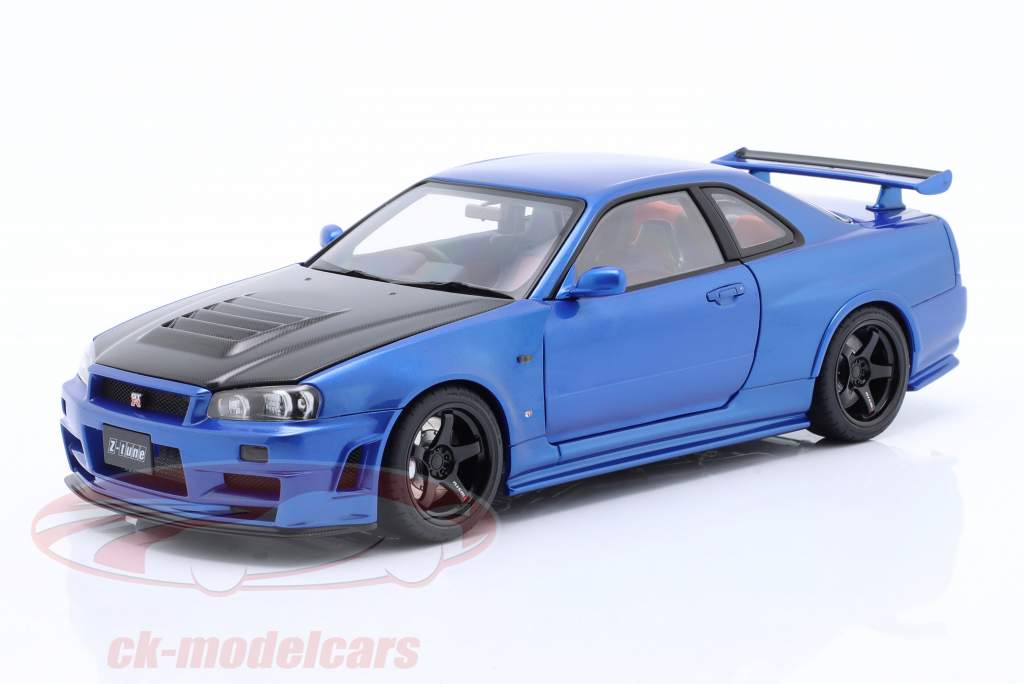 Nissan Skyline GT-R (R34) Nismo Z-Tune 2005 blå / sort 1:18 AUTOart
