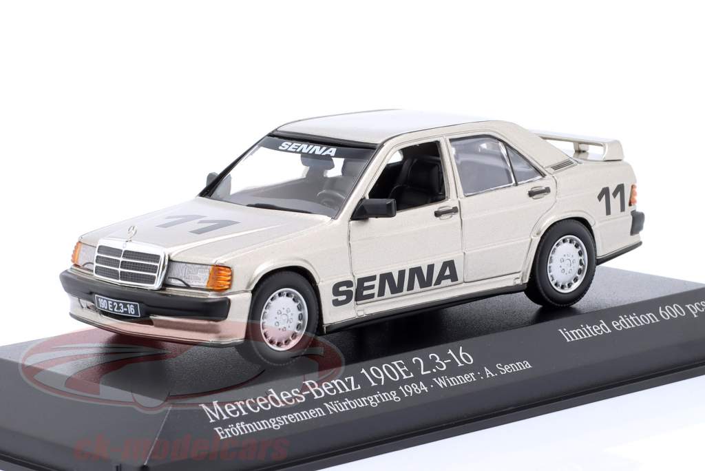 Mercedes-Benz 190E 2.3 #11 winnaar Openingsrace Nürburgring A. Senna 1:43 Minichamps