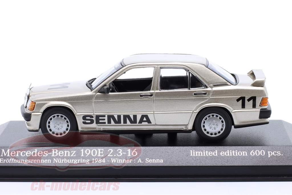 Mercedes-Benz 190E 2.3 #11 winnaar Openingsrace Nürburgring A. Senna 1:43 Minichamps