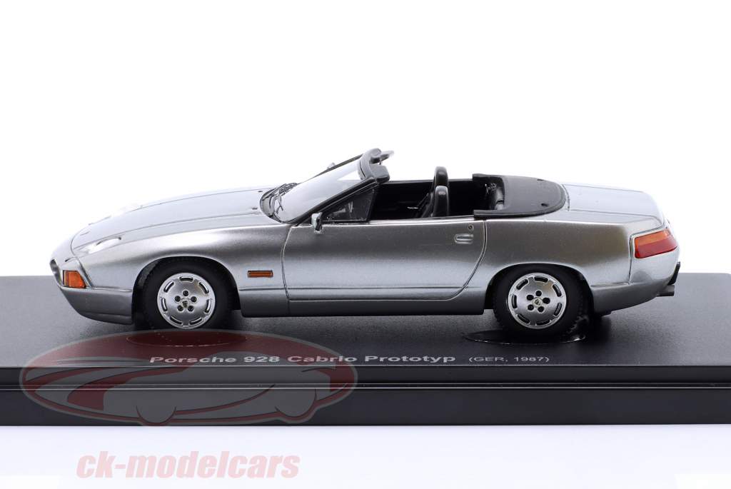 Porsche 928 Cabrio Prototyp Byggeår 1987 sølv 1:43 AutoCult