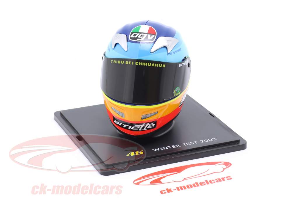 Valentino Rossi #46 MotoGP winter test World Champion 2003 helmet 1:5 Spark Editions