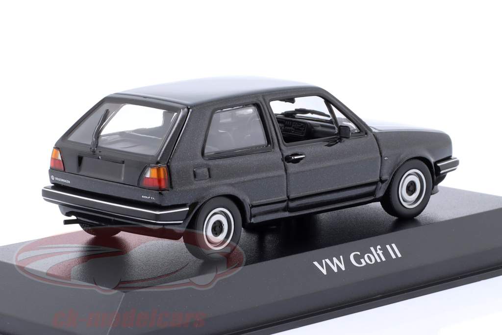 Volkswagen VW Golf II Année de construction 1985 noir métallique 1:43 Minichamps