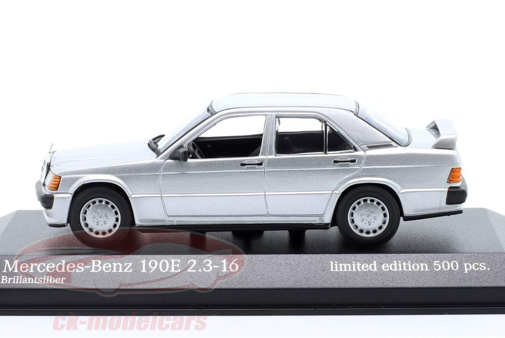 Mercedes-Benz 190E 2.3 (W201) year 1984 brilliant silver 1:43 Minichamps