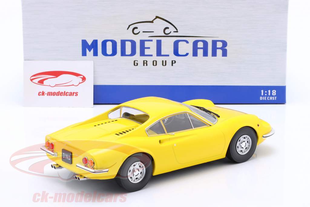 Ferrari Dino 246 GT Byggeår 1969 gul 1:18 ModelCar Group