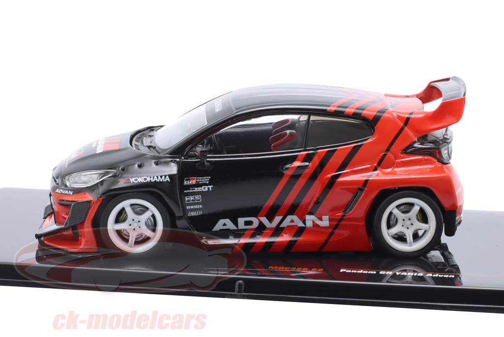 Toyota Pandem GR Yaris Advan year 2022 black / red 1:43 Ixo