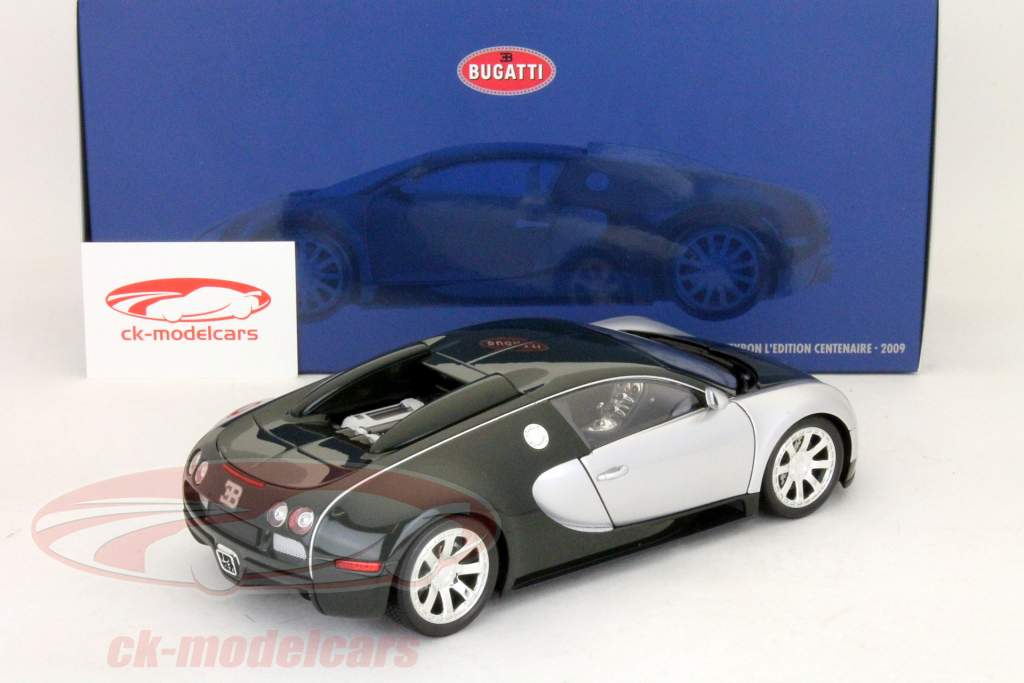 Bugatti Veyron L'Edition Centenaire gebouwd 2009 chroom - groen 1:18 Minichamps
