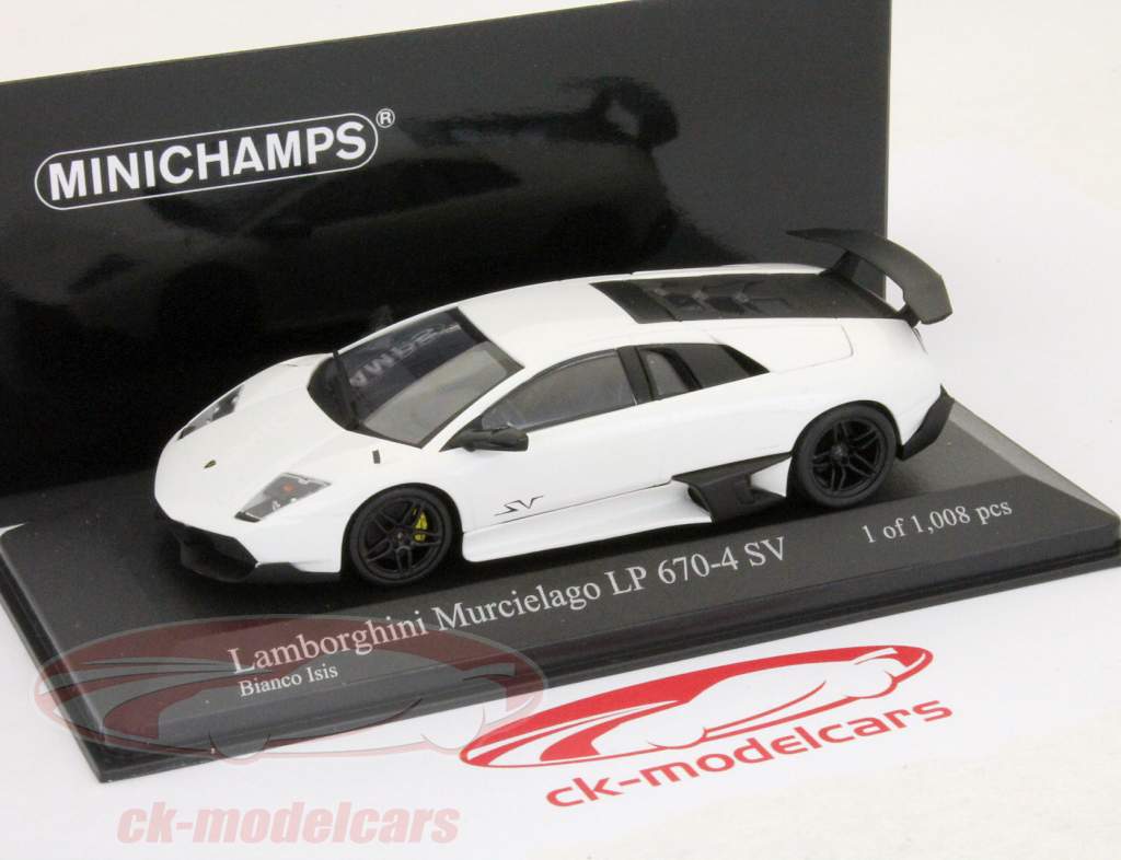 Lamborghini Murcielago LP670-4SV construção 2009 branco / branco 1:43 Minichamps
