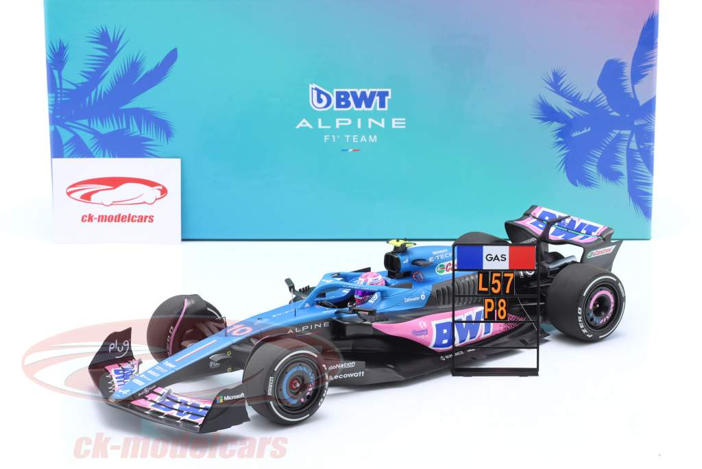 Pierre Gasly Alpine A523 #10 8 Miami GP formel 1 2023 1:18 Minichamps