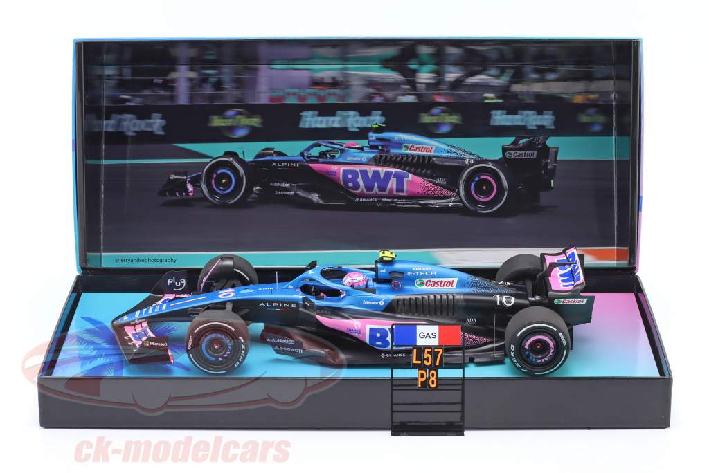Pierre Gasly Alpine A523 #10 8 Miami GP formel 1 2023 1:18 Minichamps