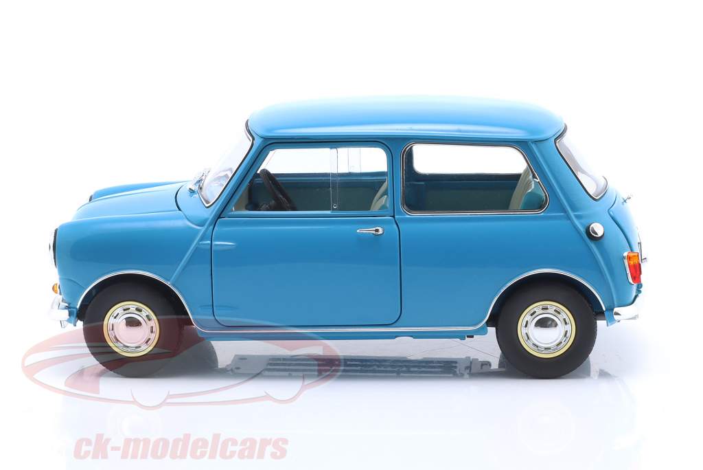 Morris Mini Minor Byggeår 1964 blå 1:18 Kyosho