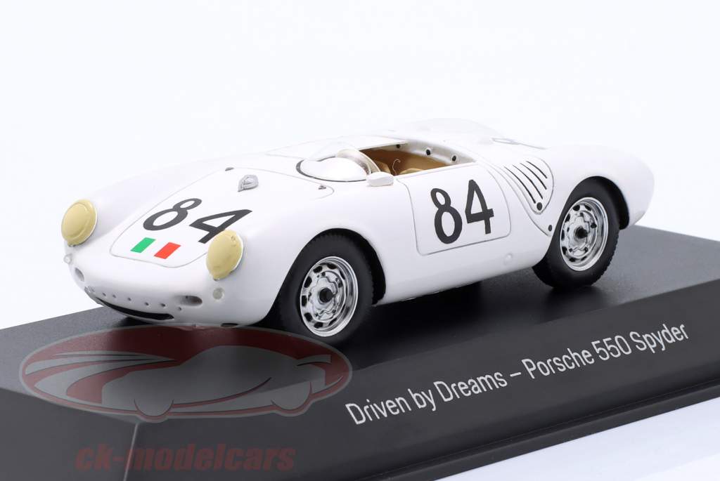 Porsche 550 Spyder #84 Umberto Maglioli белый 1:43 Spark