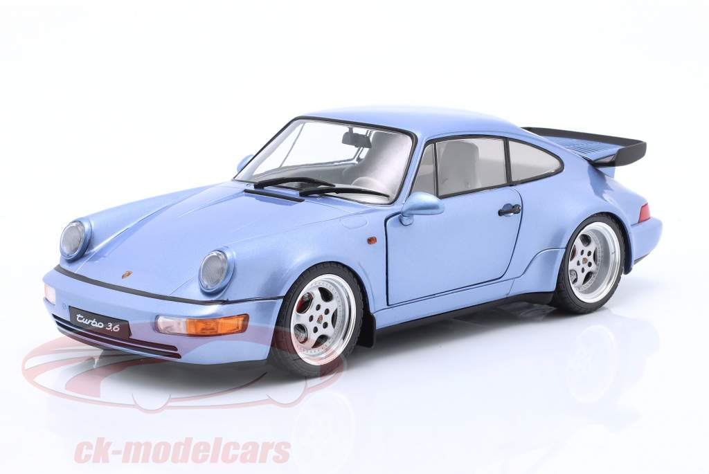 Porsche 911 (964) Turbo Byggeår 1990 horisont blå metallisk 1:18 Solido