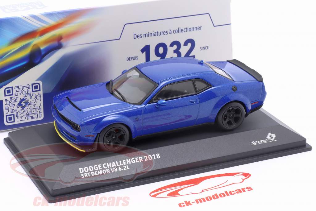 Dodge Challenger SRT Demon Byggeår 2018 blå metallisk 1:43 Solido