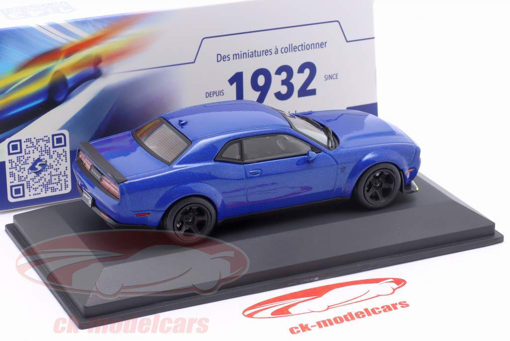 Dodge Challenger SRT Demon Année de construction 2018 bleu métallique 1:43 Solido