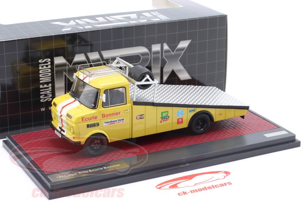 Opel Blitz Autotransporter Ecurie Bonnier 1970 gelb 1:43 Matrix