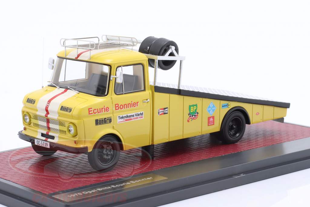 Opel Blitz Autotransporter Ecurie Bonnier 1970 gelb 1:43 Matrix