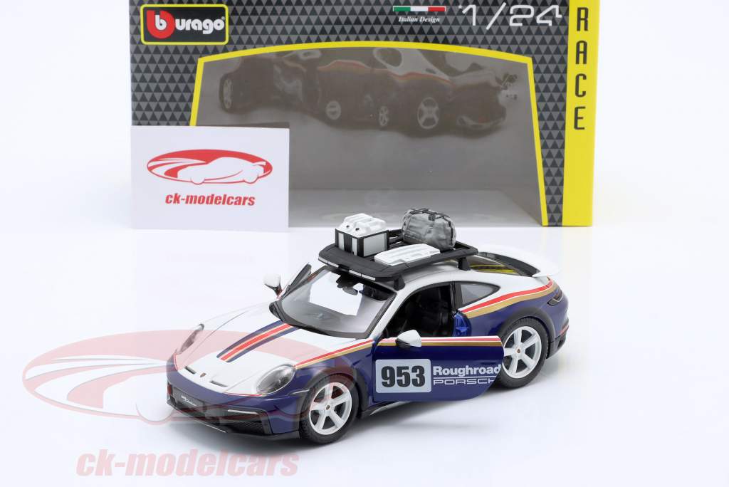 Bburago 1:24 Porsche 911 (992) Dakar #953 Roughroads Rallye