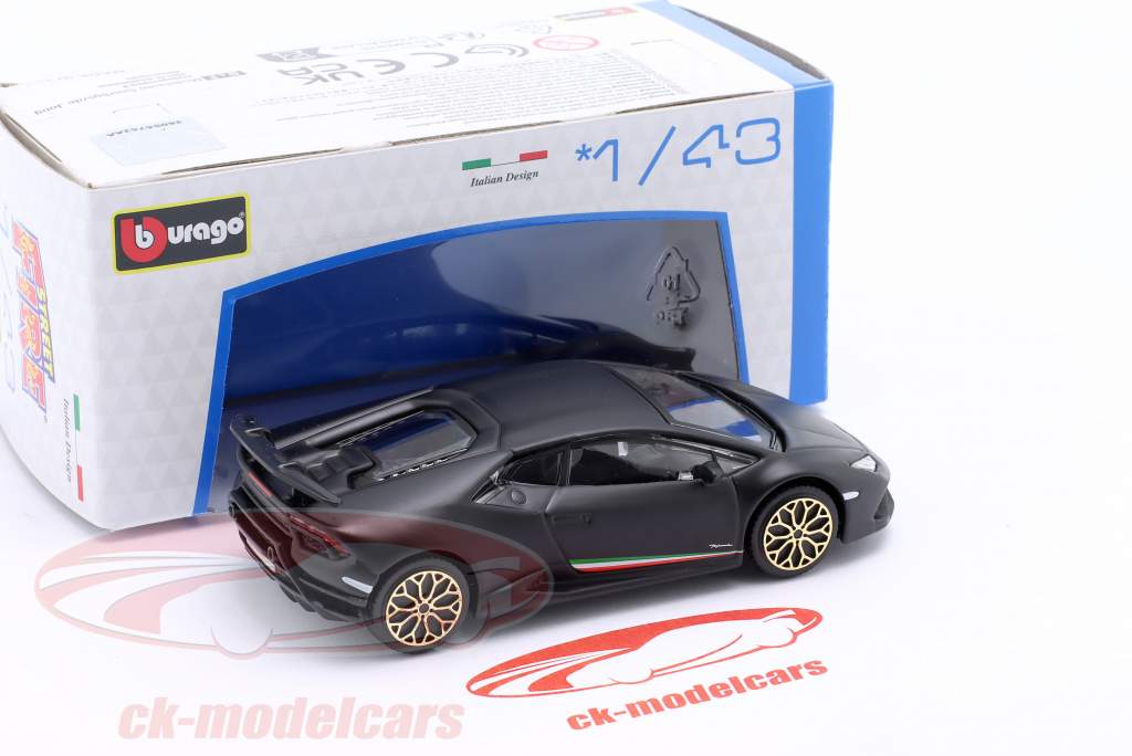 Lamborghini Huracan Performante Byggeår 2017 kedelig sort 1:43 Bburago