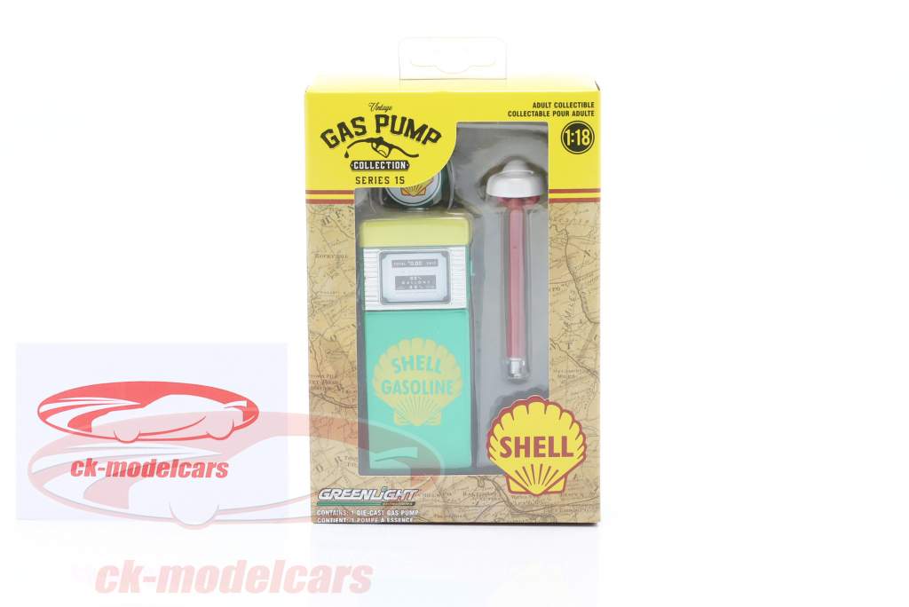 Wayne 505 Zapfsäule mit Leuchte Shell 1951 grüne Version 1:18 Greenlight
