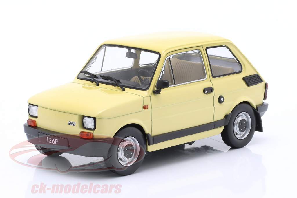 Fiat 126P Año de construcción 1985 amarillo claro 1:24 WhiteBox