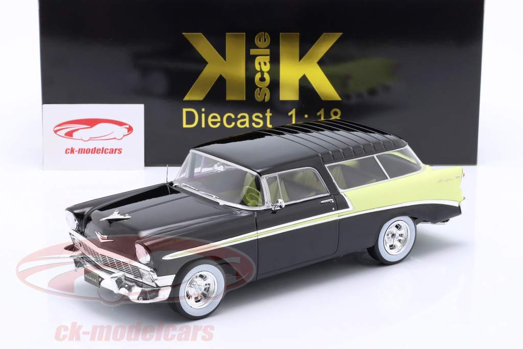 Chevrolet Bel Air Nomad Custom Byggeår 1956 sort / lysegul 1:18 KK-Scale