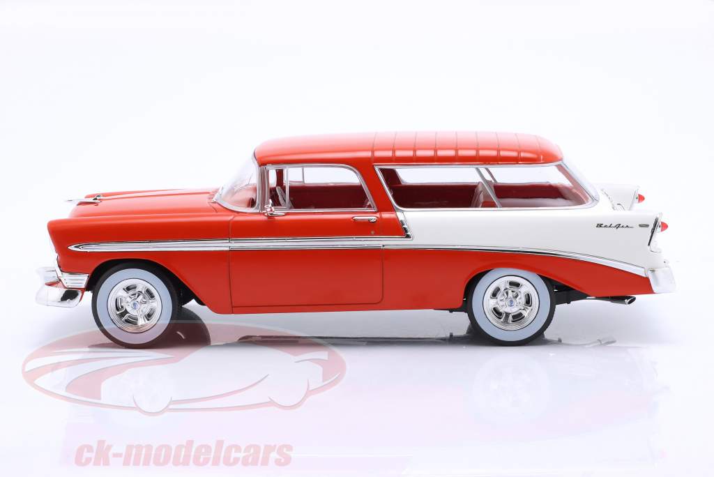 Chevrolet Bel Air Nomad Custom Année de construction 1956 rouge clair / blanc 1:18 KK-Scale