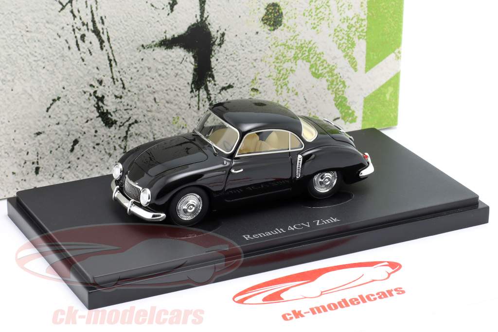 Renault 4CV Zink Bouwjaar 1953 zwart 1:43 AutoCult