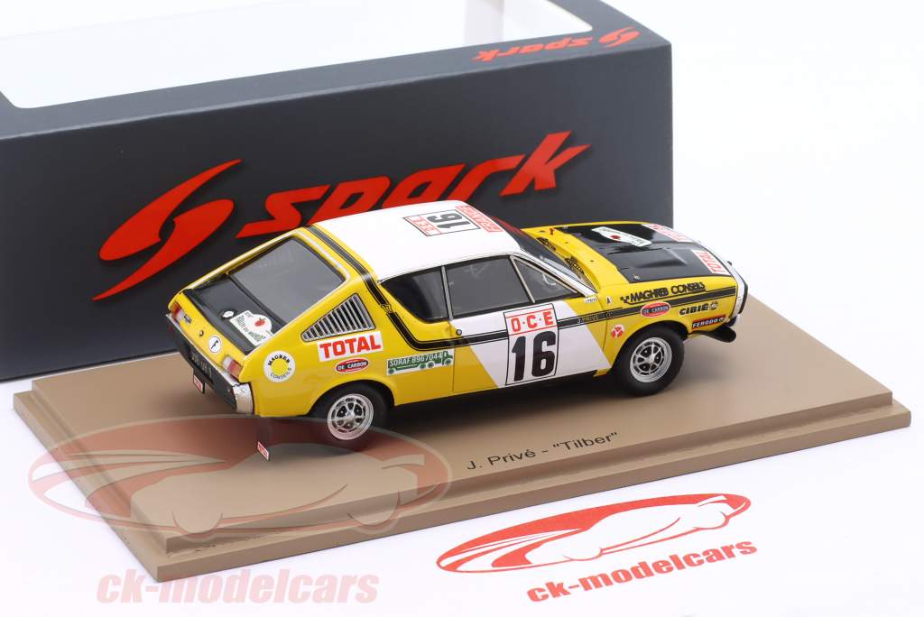 Renault 17 Gordini #16 6 Rallye Marokko 1975 Prive, Tilber 1:43 Spark