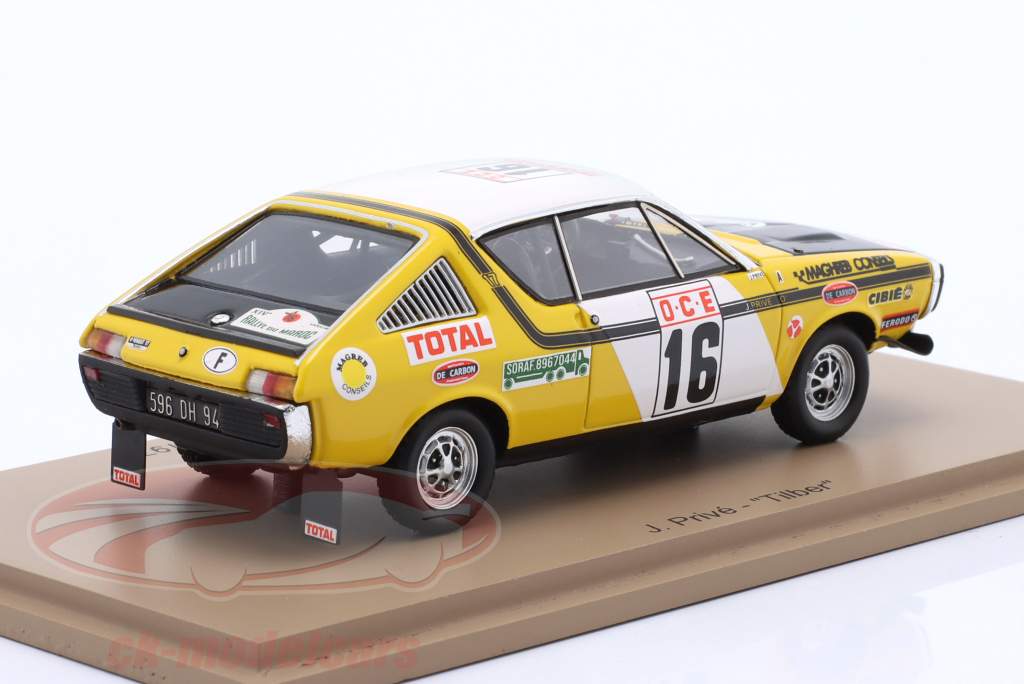 Renault 17 Gordini #16 6 Rallye Marokko 1975 Prive, Tilber 1:43 Spark