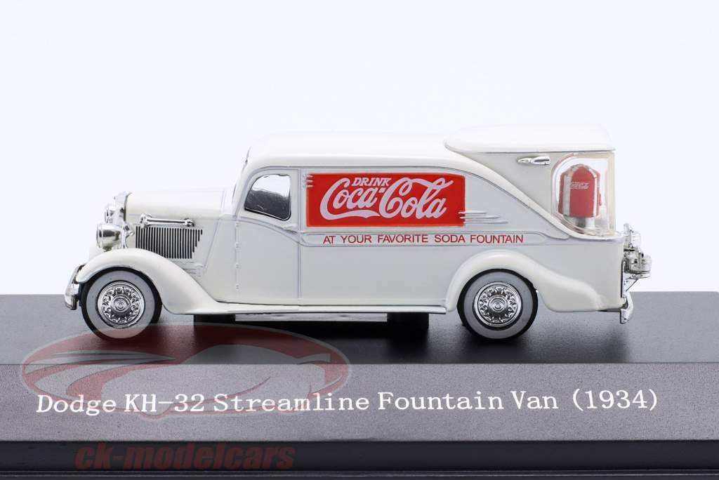 Dodge KH-32 Streamline Van Fountain Coca-Cola Anno di costruzione 1934 bianco / rosso 1:72 Edicola