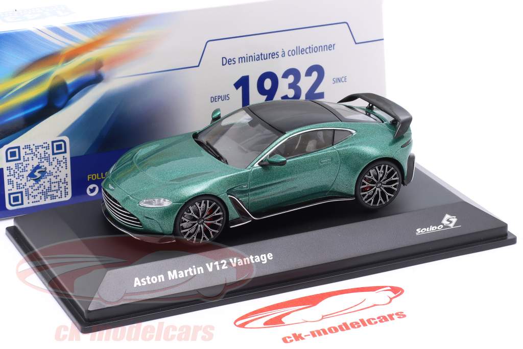 Aston Martin V12 Vantage Baujahr 2023 dunkelgrün metallic 1:43 Solido
