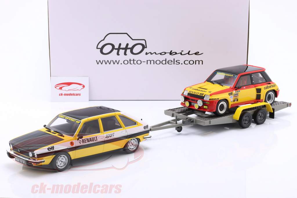 3-Car Rallye Definir: Renault R30 & R5 Turbo 1979 com Reboque 1:18 OttOmobile