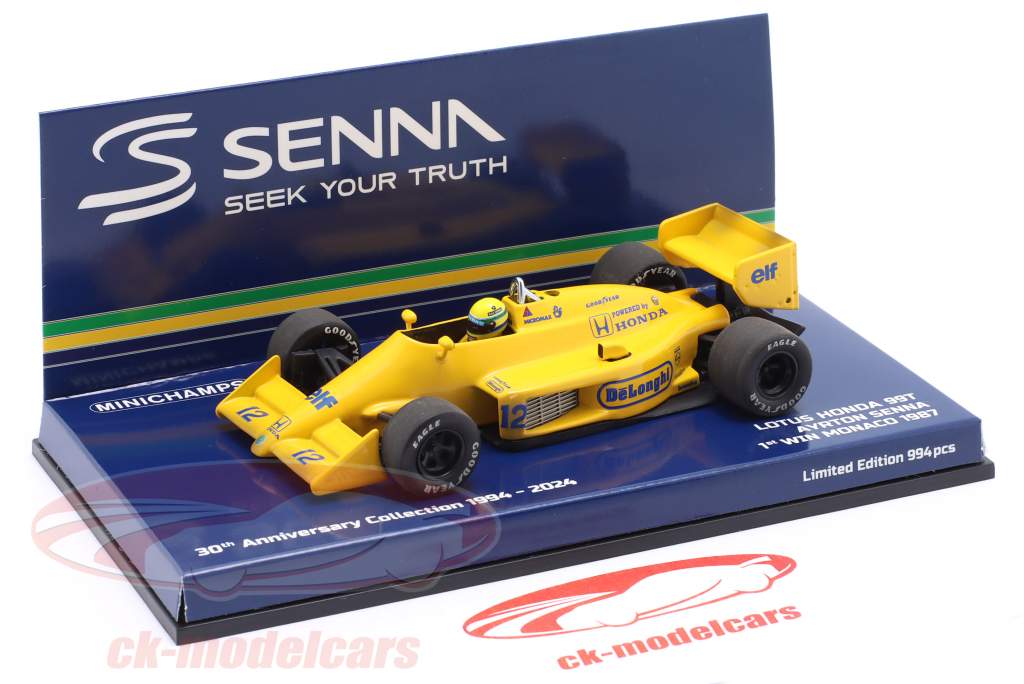 Ayrton Senna Lotus 99T Sporco versione #12 vincitore Monaco GP formula 1 1987 1:43 Minichamps