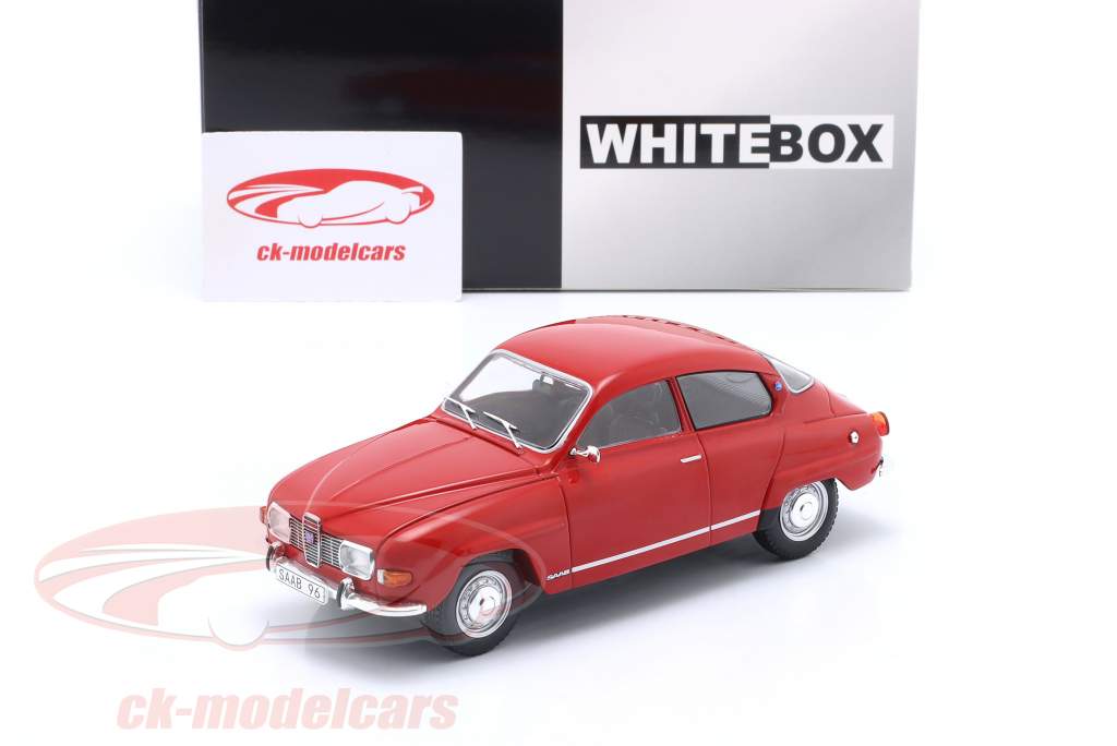 Saab 96 V4 Bouwjaar 1970 rood 1:24 WhiteBox