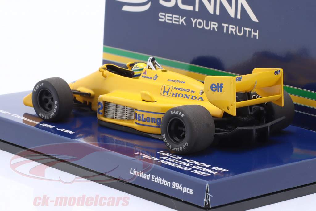 Ayrton Senna Lotus 99T Sucio versión #12 ganador Mónaco GP fórmula 1 1987 1:43 Minichamps