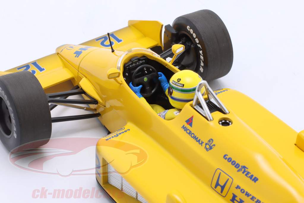 Ayrton Senna Lotus 99T Sporco versione #12 vincitore Monaco GP formula 1 1987 1:18 Minichamps