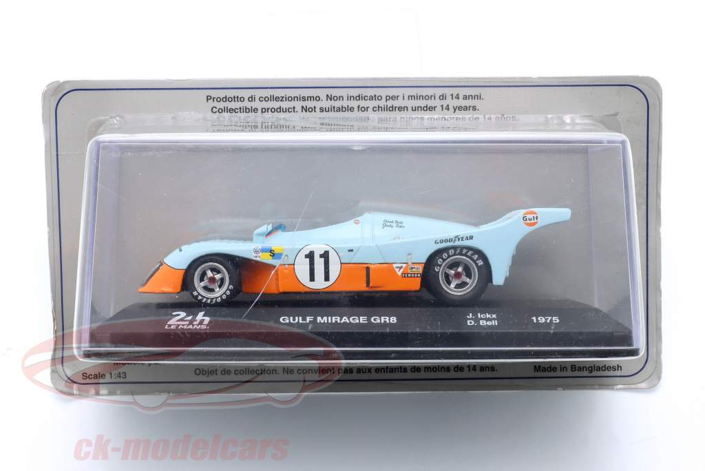 Gulf Mirage GR8 #11 vincitore 24h LeMans 1975 Ickx, Bell 1:43 Altaya
