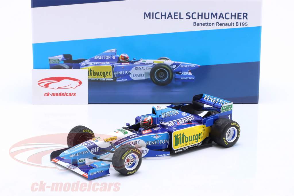 M. Schumacher Benetton B195 #1 winnaar Europa GP formule 1 Wereldkampioen 1995 1:18 Minichamps