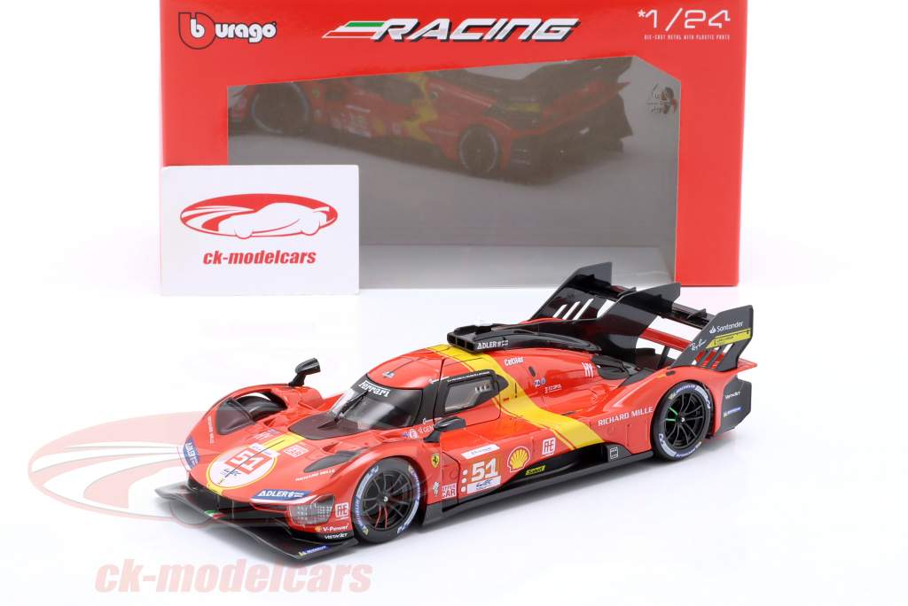 Ferrari 499P #51 winnaar 24h LeMans 2023 Pier Guidi, Calado, Giovinazzi 1:24 Bburago