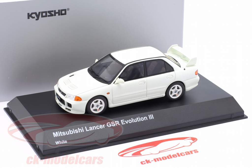 Mitsubishi Lancer GSR Evolution III Bouwjaar 1995 wit 1:43 Kyosho