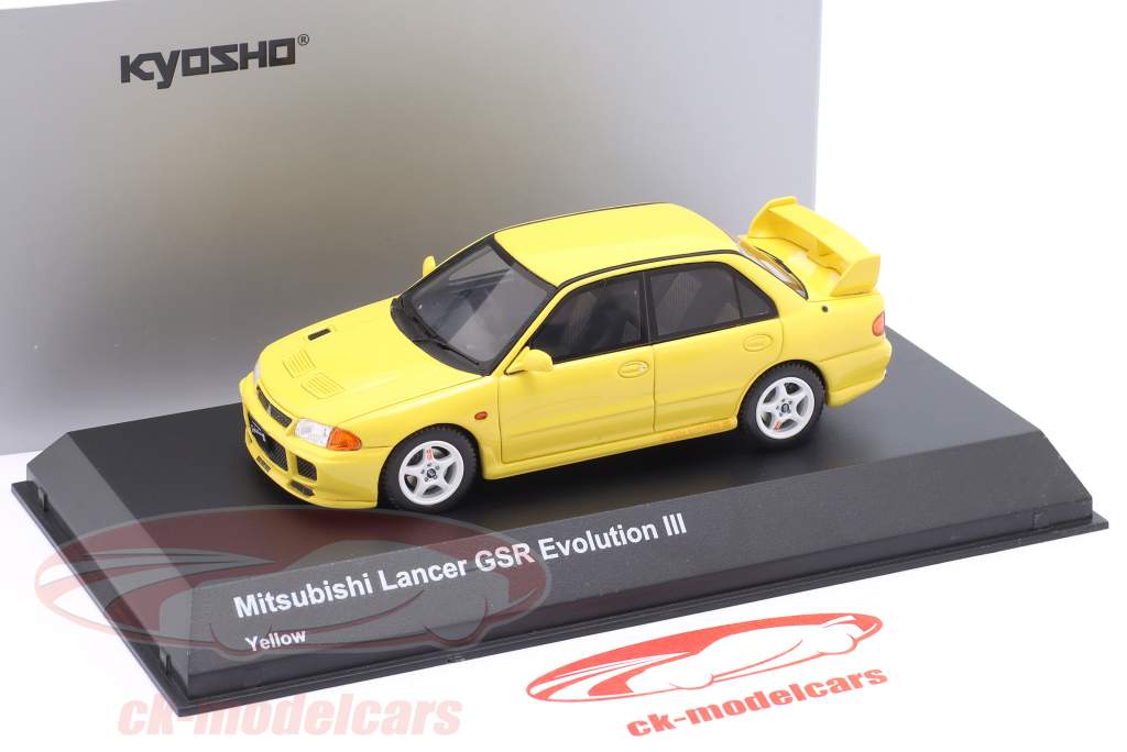 Mitsubishi Lancer GSR Evolution III Baujahr 1995 gelb 1:43 Kyosho