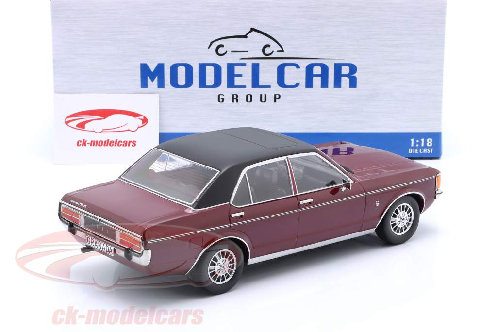 Ford Granada MK I Année de construction 1975 rouge foncé métallique / noir 1:18 ModelCar Group