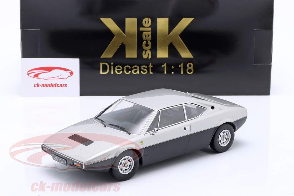 Ferrari 308 GT4 Byggeår 1974 sølv / kedelig sort 1:18 KK-Scale