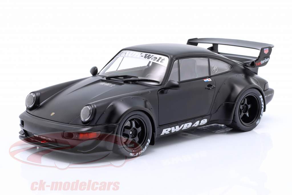 Porsche 911 (964) RWB Rauh-Welt Darth Vader 2016 kedelig sort 1:18 Solido
