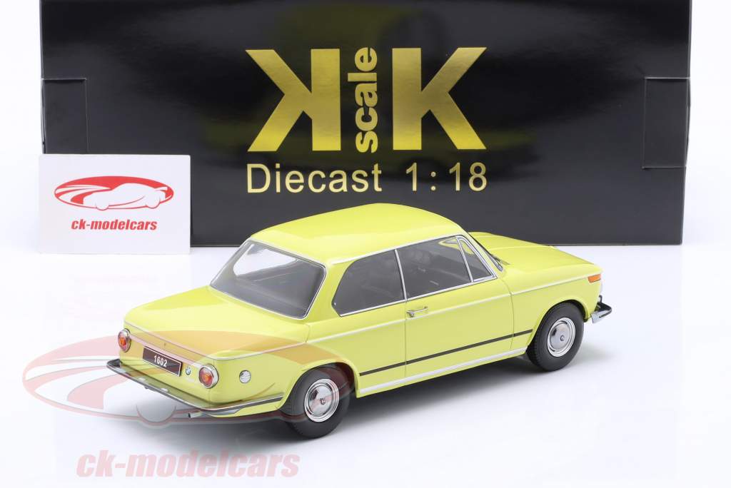 BMW 1602 série 1 Année de construction 1971 jaune 1:18 KK-Scale